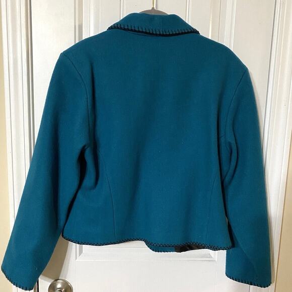Vintage Mid-West Garment Co Teal Cropped Western-Style Bolero Jacket Medium - Picture 9 of 10